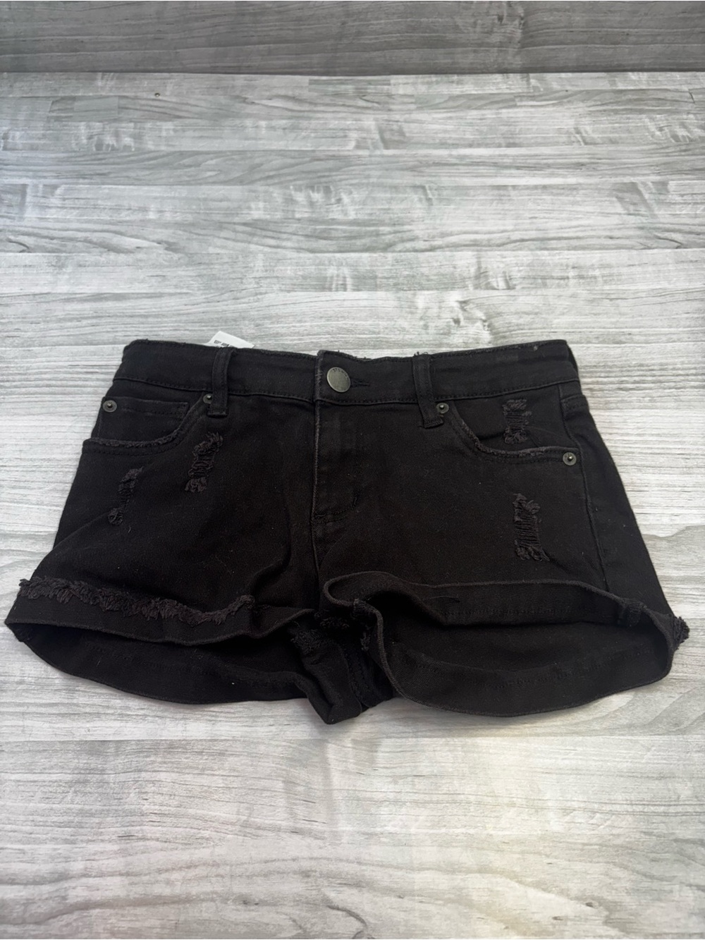 STS Blue Molly Shirt Black Distressed Women's Denim Cuffed Shorts Size 24